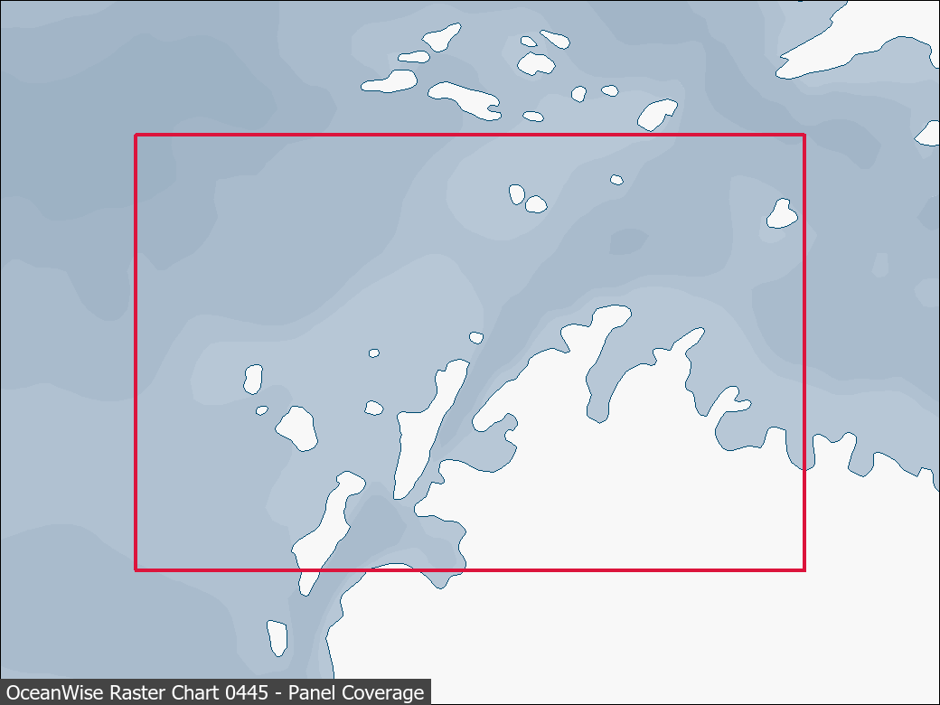 Panel coverage map for UKHO Raster Chart 0445