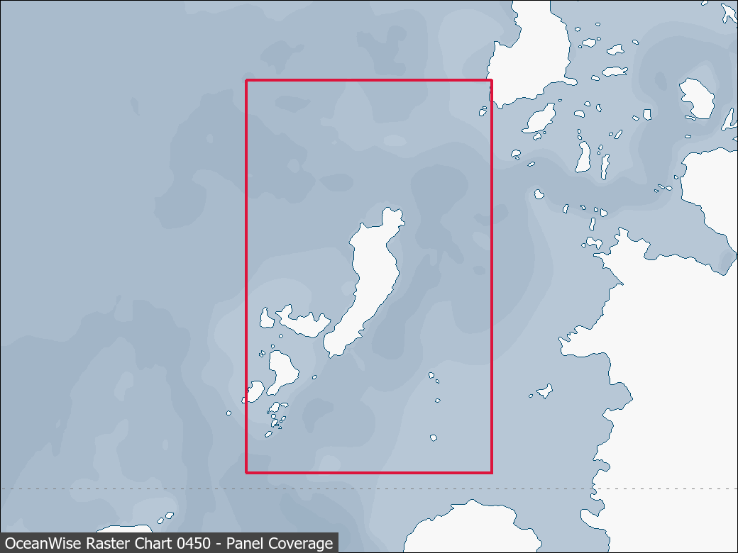 Panel coverage map for UKHO Raster Chart 0450