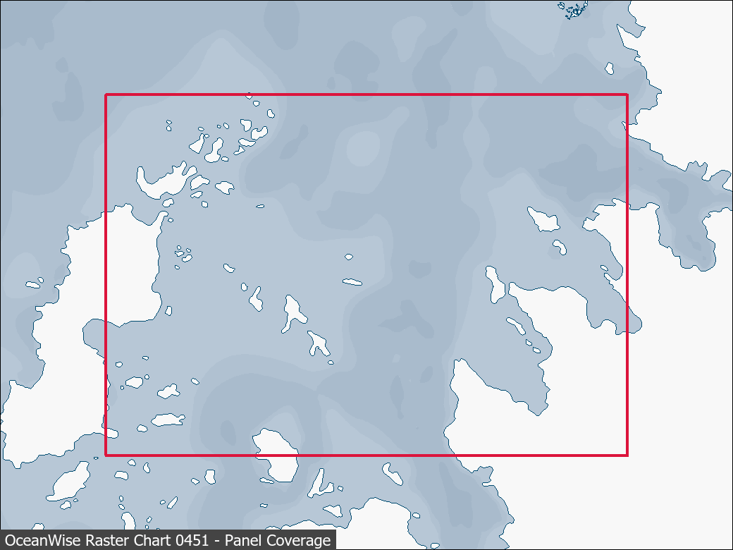 Panel coverage map for UKHO Raster Chart 0451