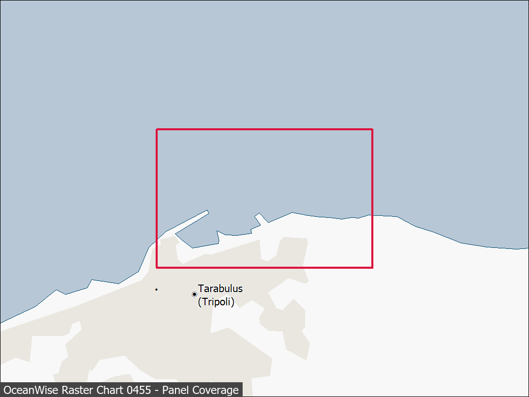 Panel coverage map for UKHO Raster Chart 0455