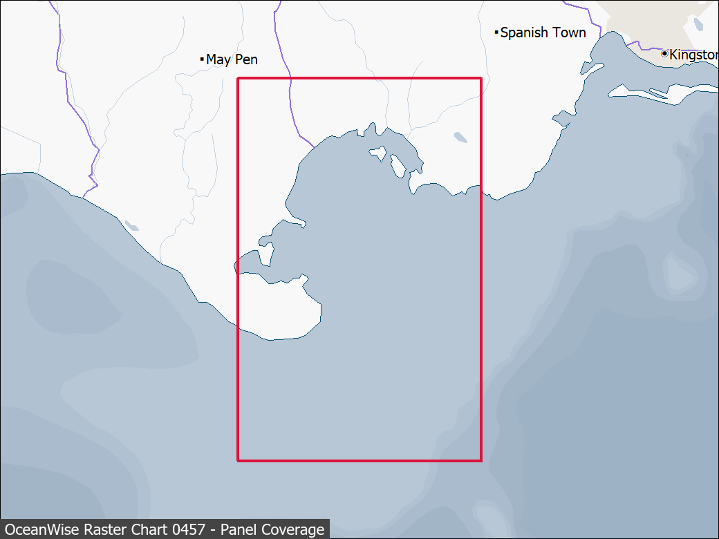 Panel coverage map for UKHO Raster Chart 0457