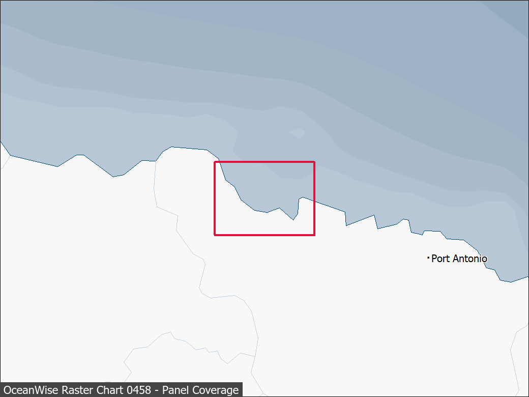 Panel coverage map for UKHO Raster Chart 0458