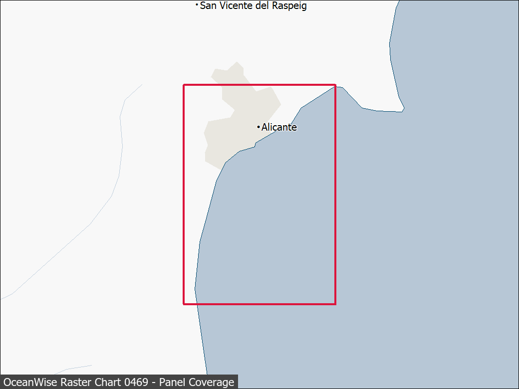 Panel coverage map for UKHO Raster Chart 0469