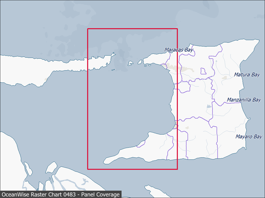 Panel coverage map for UKHO Raster Chart 0483