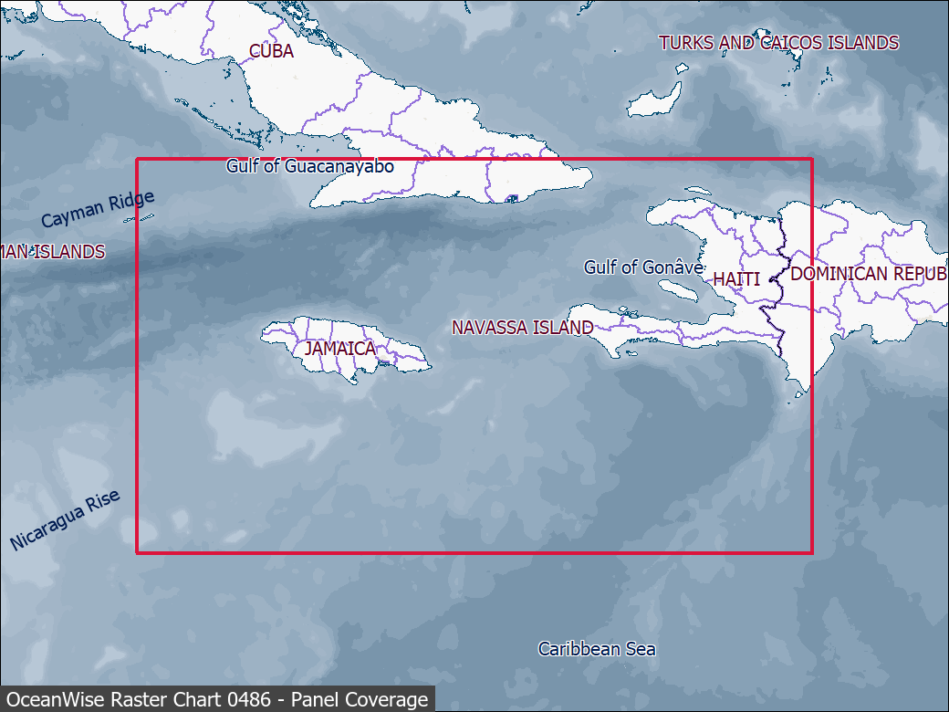 Panel coverage map for UKHO Raster Chart 0486