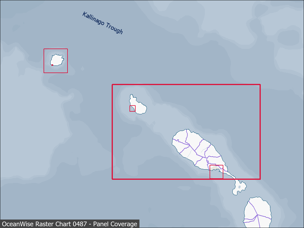 Panel coverage map for UKHO Raster Chart 0487