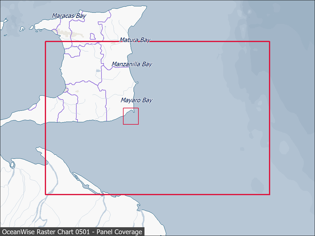 Panel coverage map for UKHO Raster Chart 0501