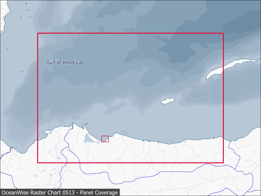 Panel coverage map for UKHO Raster Chart 0513