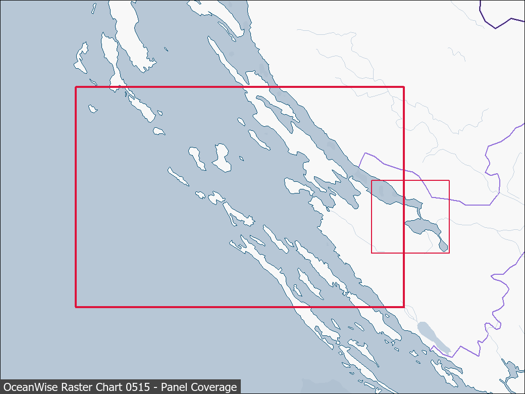 Panel coverage map for UKHO Raster Chart 0515