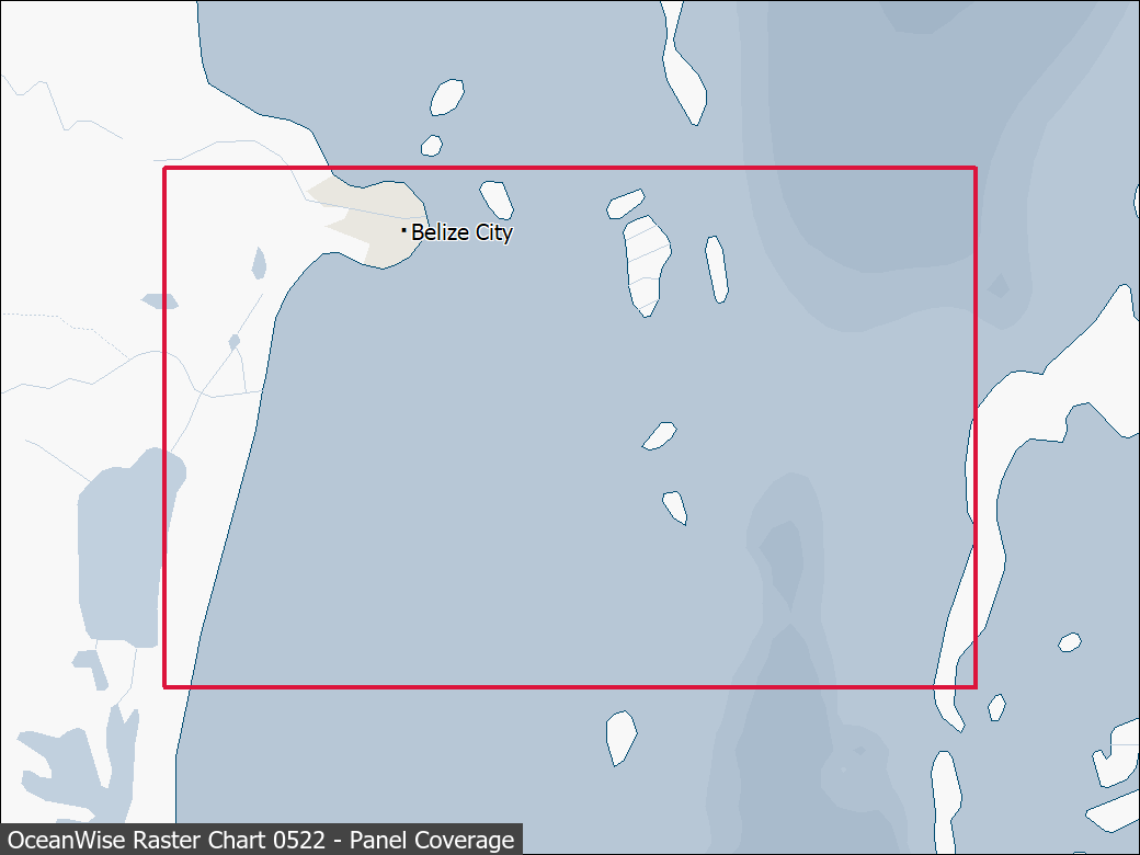 Panel coverage map for UKHO Raster Chart 0522