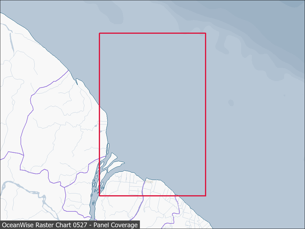 Panel coverage map for UKHO Raster Chart 0527