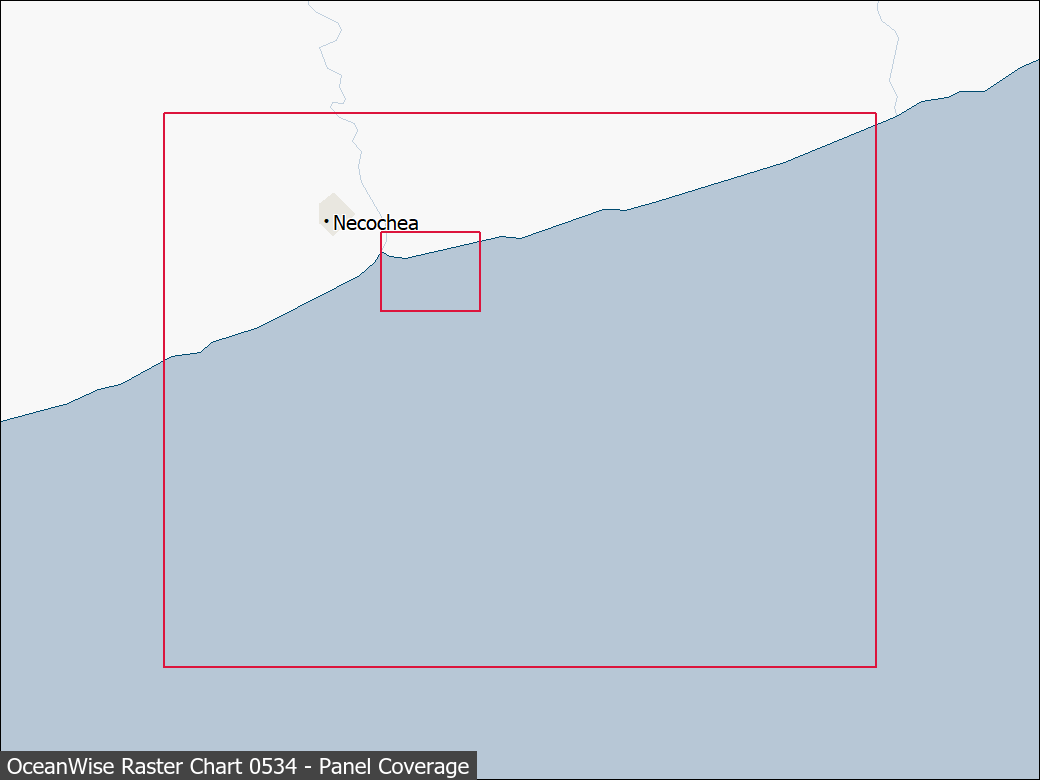 Panel coverage map for UKHO Raster Chart 0534