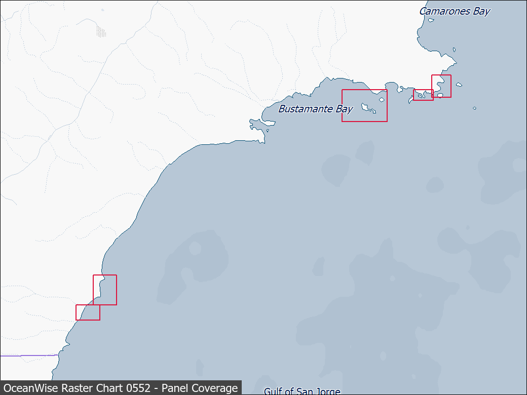 Panel coverage map for UKHO Raster Chart 0552