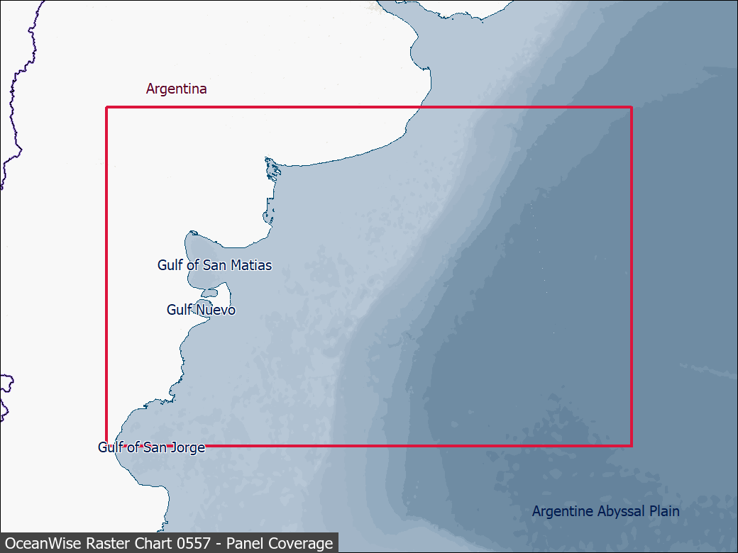 Panel coverage map for UKHO Raster Chart 0557