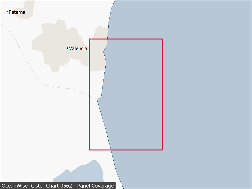 Panel coverage map for UKHO Raster Chart 0562