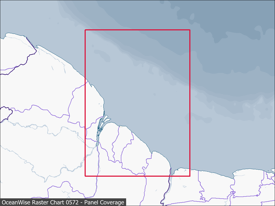 Panel coverage map for UKHO Raster Chart 0572