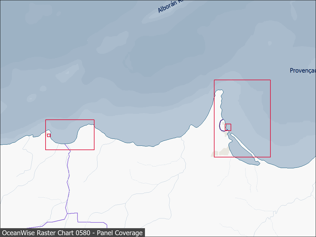 Panel coverage map for UKHO Raster Chart 0580