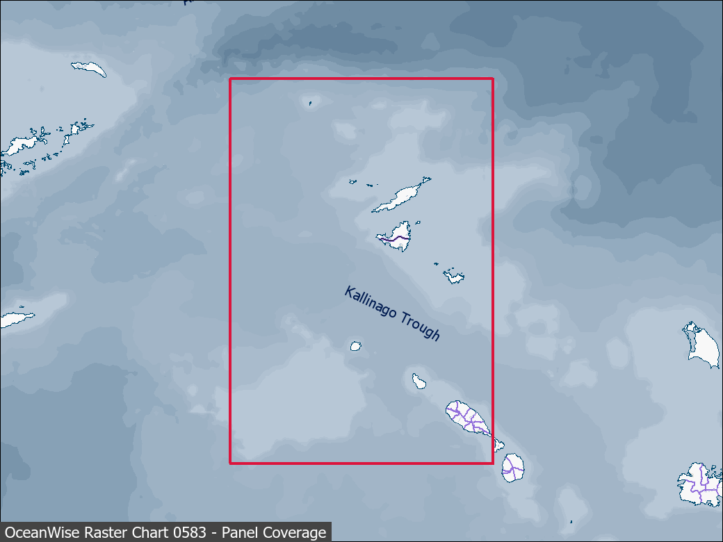 Panel coverage map for UKHO Raster Chart 0583