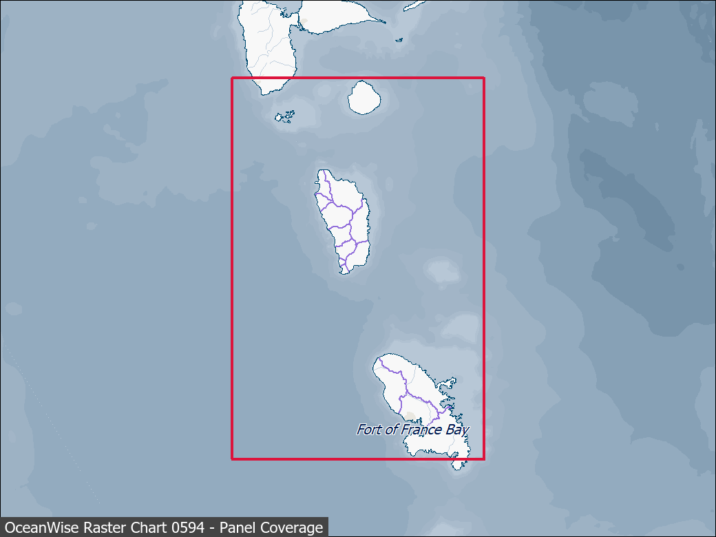 Panel coverage map for UKHO Raster Chart 0594