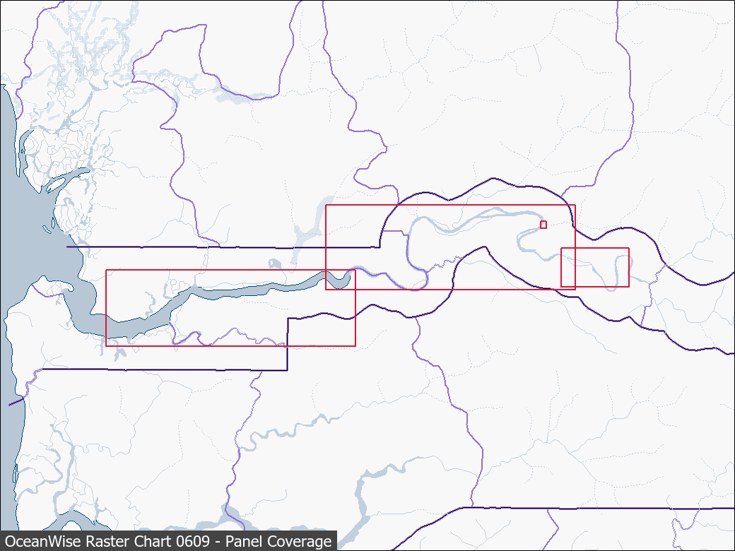 Panel coverage map for UKHO Raster Chart 0609