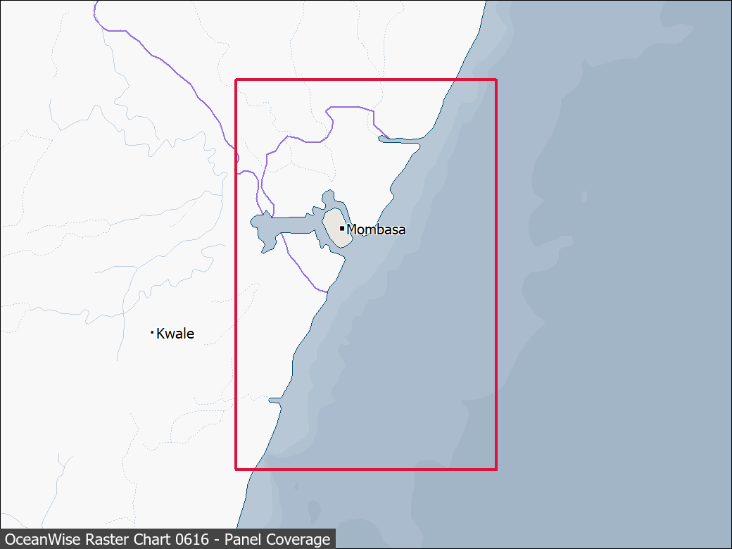 Panel coverage map for UKHO Raster Chart 0616