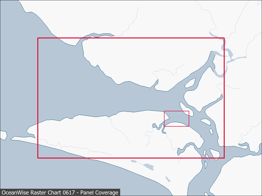 Panel coverage map for UKHO Raster Chart 0617