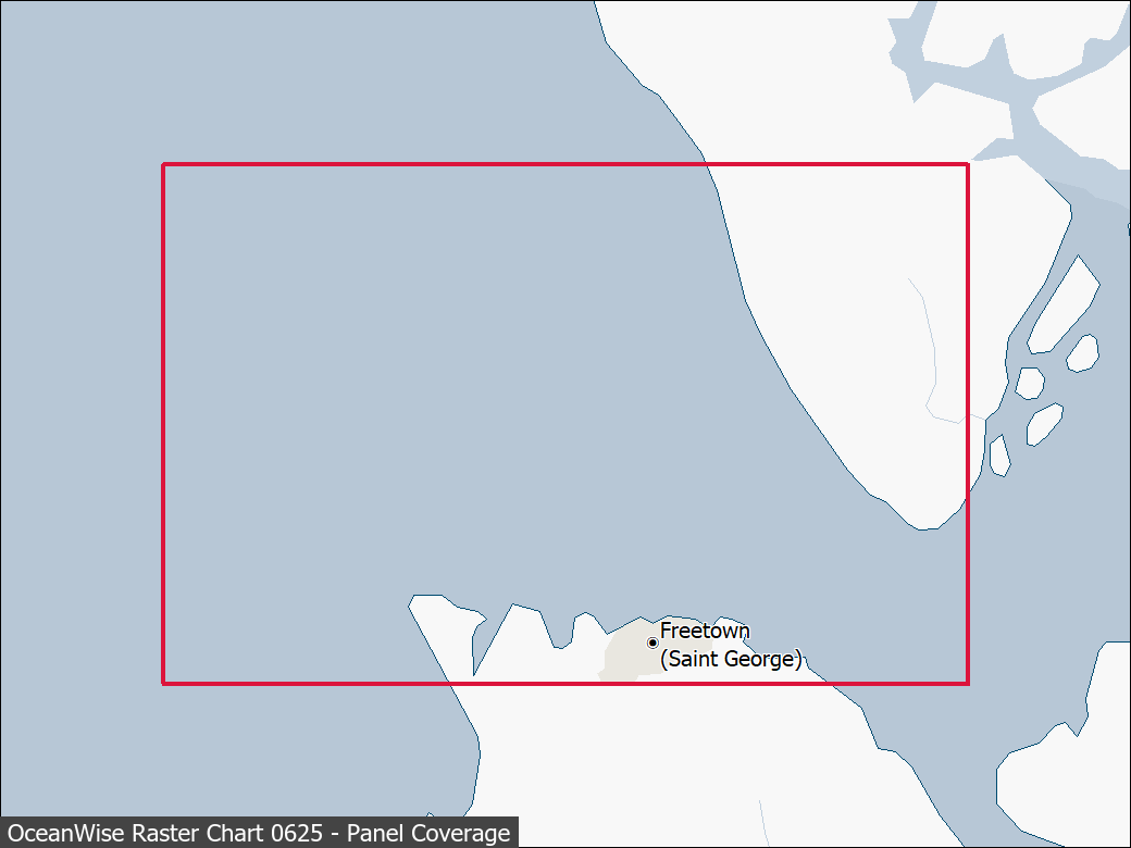 Panel coverage map for UKHO Raster Chart 0625