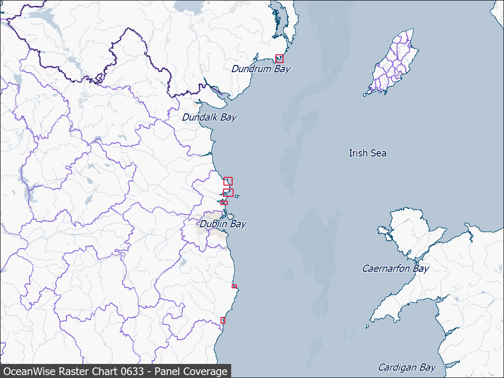 Panel coverage map for UKHO Raster Chart 0633