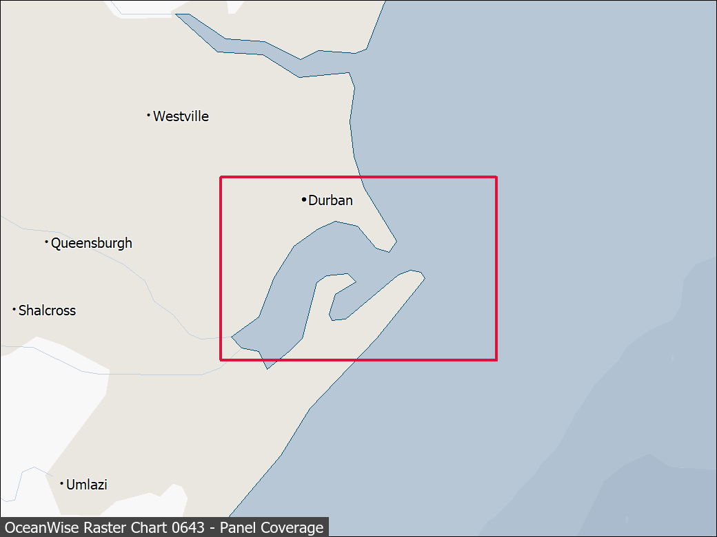 Panel coverage map for UKHO Raster Chart 0643