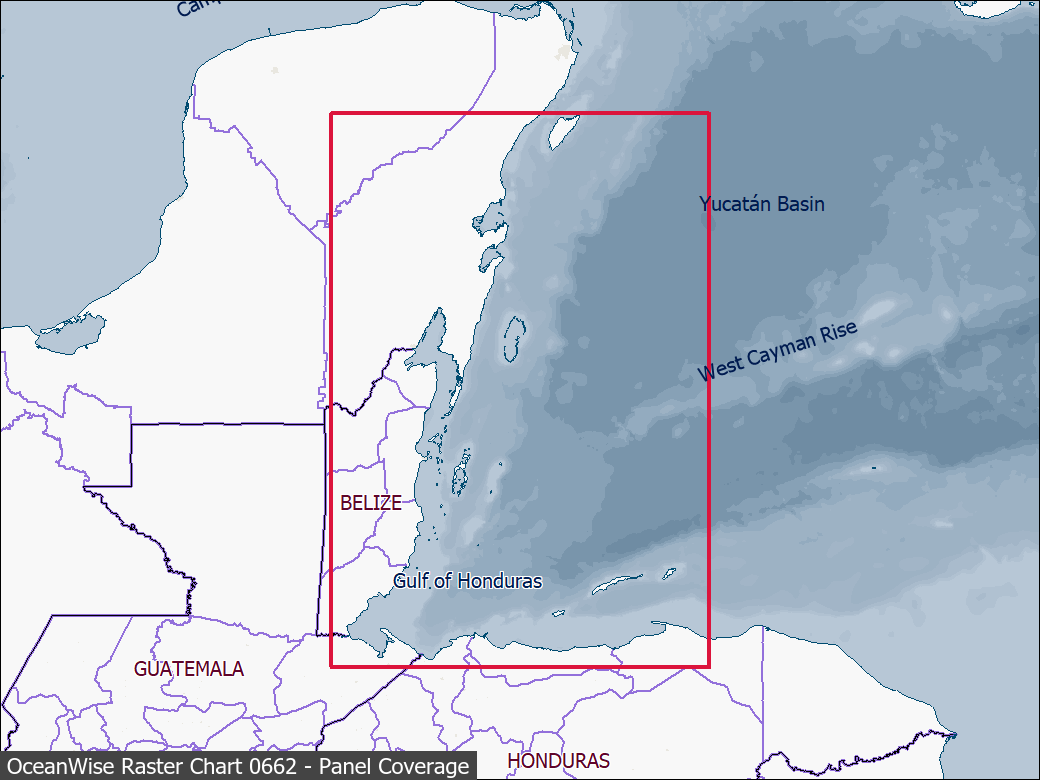 Panel coverage map for UKHO Raster Chart 0662