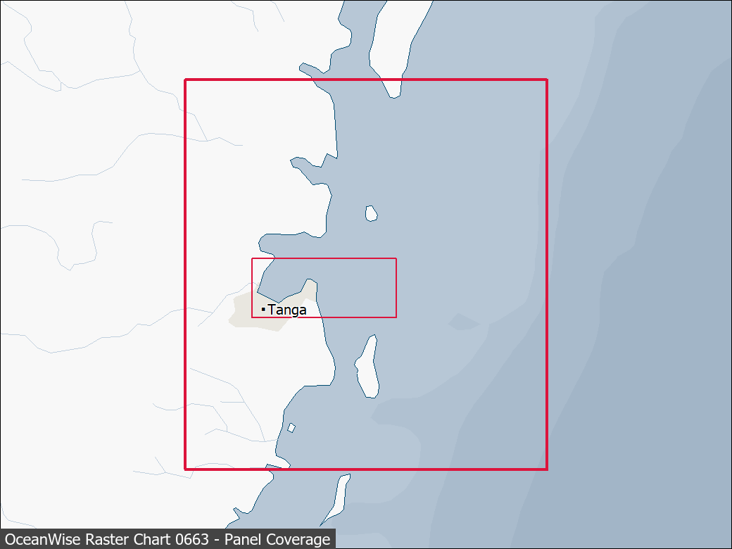 Panel coverage map for UKHO Raster Chart 0663