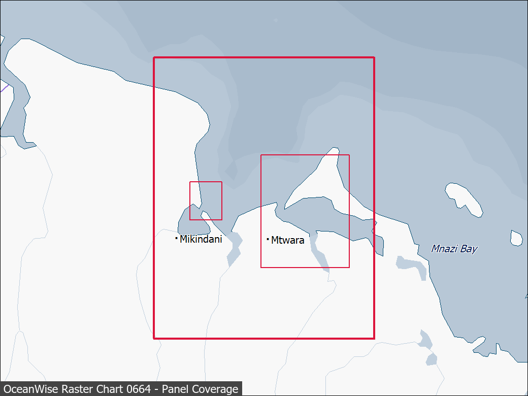 Panel coverage map for UKHO Raster Chart 0664