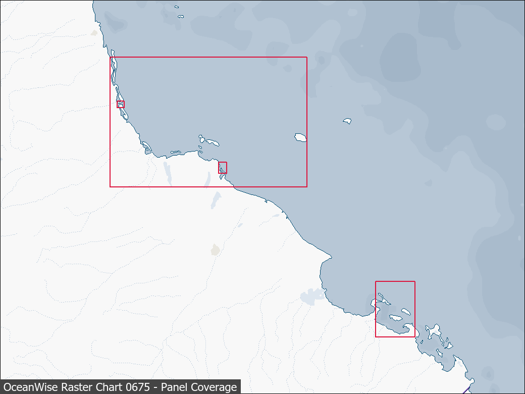 Panel coverage map for UKHO Raster Chart 0675