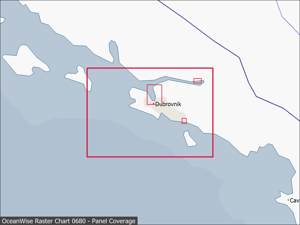 Panel coverage map for UKHO Raster Chart 0680