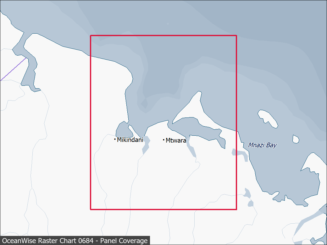 Panel coverage map for UKHO Raster Chart 0684