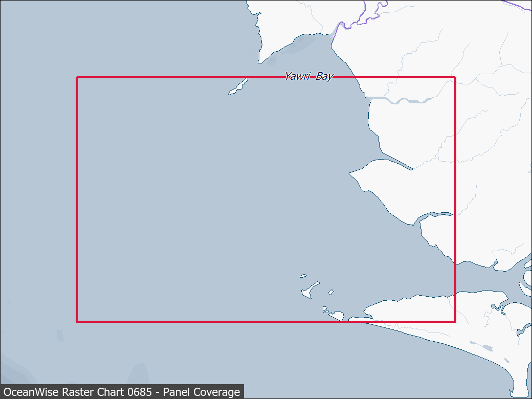 Panel coverage map for UKHO Raster Chart 0685