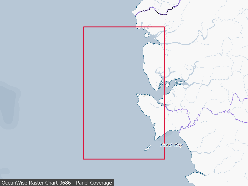 Panel coverage map for UKHO Raster Chart 0686