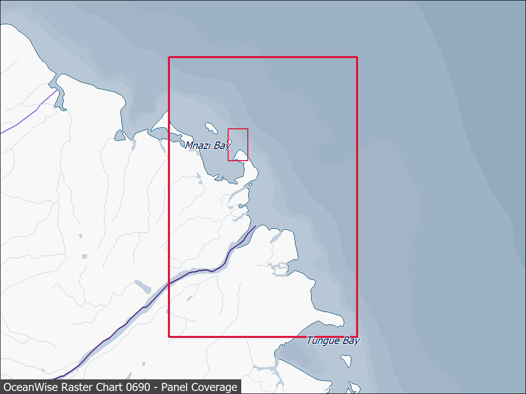 Panel coverage map for UKHO Raster Chart 0690