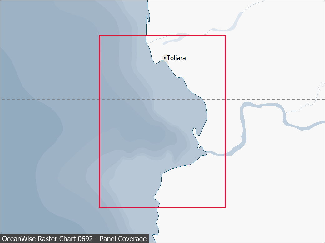 Panel coverage map for UKHO Raster Chart 0692