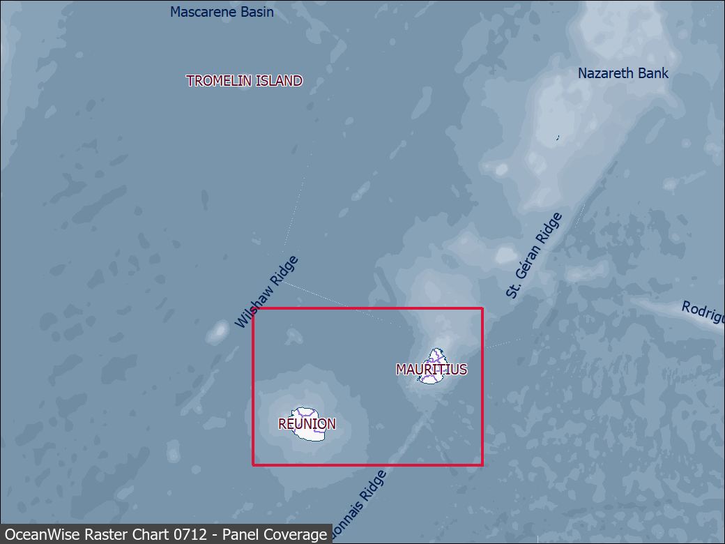 Panel coverage map for UKHO Raster Chart 0712