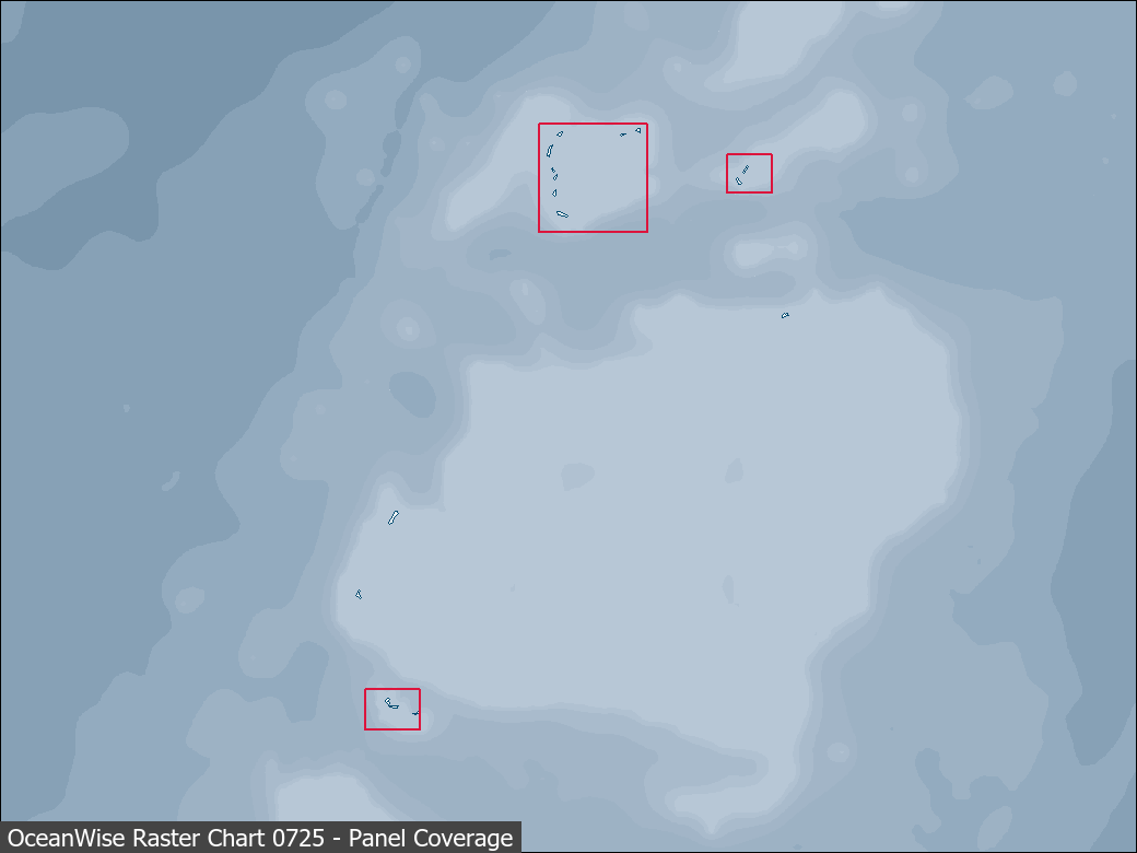 Panel coverage map for UKHO Raster Chart 0725