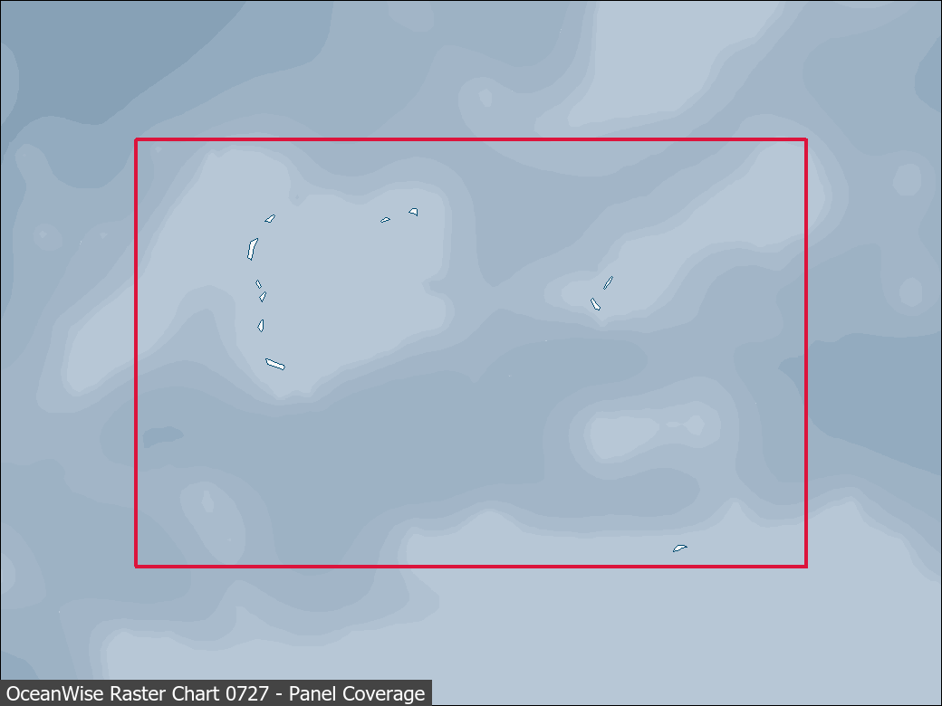 Panel coverage map for UKHO Raster Chart 0727