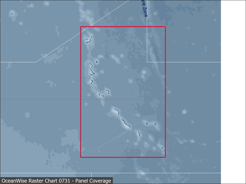 Panel coverage map for UKHO Raster Chart 0731