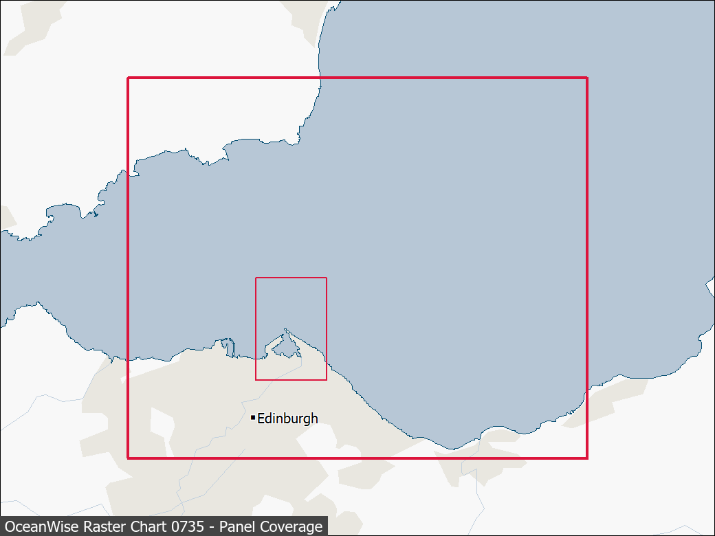 Panel coverage map for UKHO Raster Chart 0735