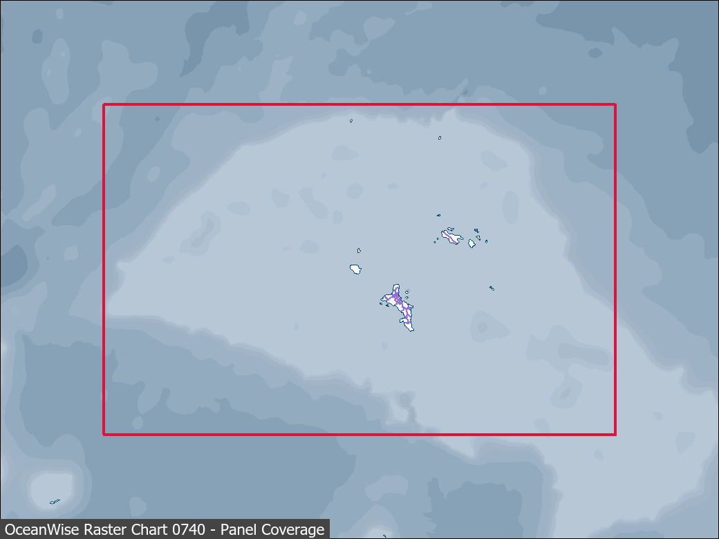 Panel coverage map for UKHO Raster Chart 0740