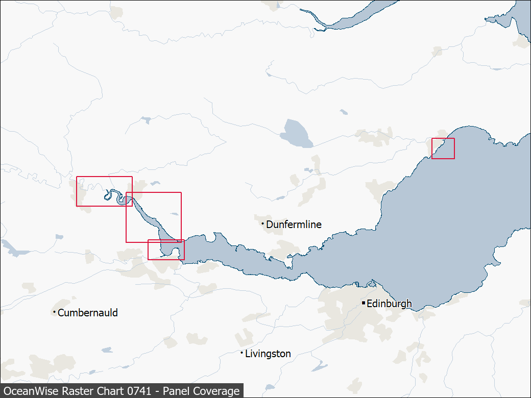 Panel coverage map for UKHO Raster Chart 0741