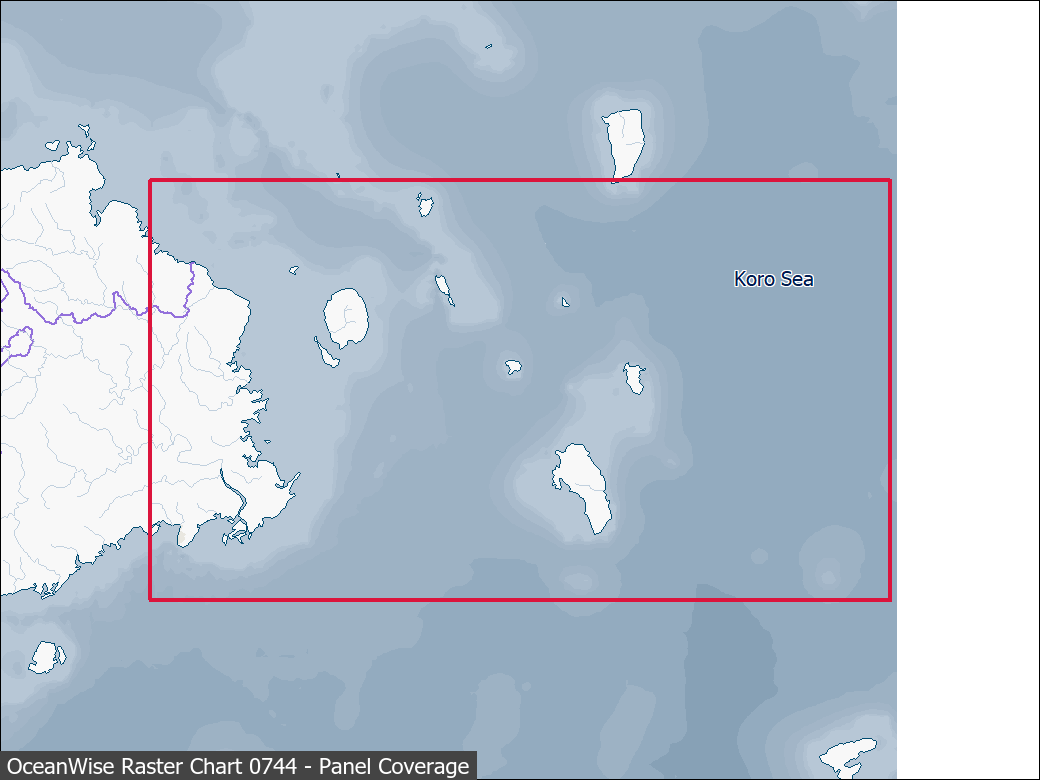 Panel coverage map for UKHO Raster Chart 0744