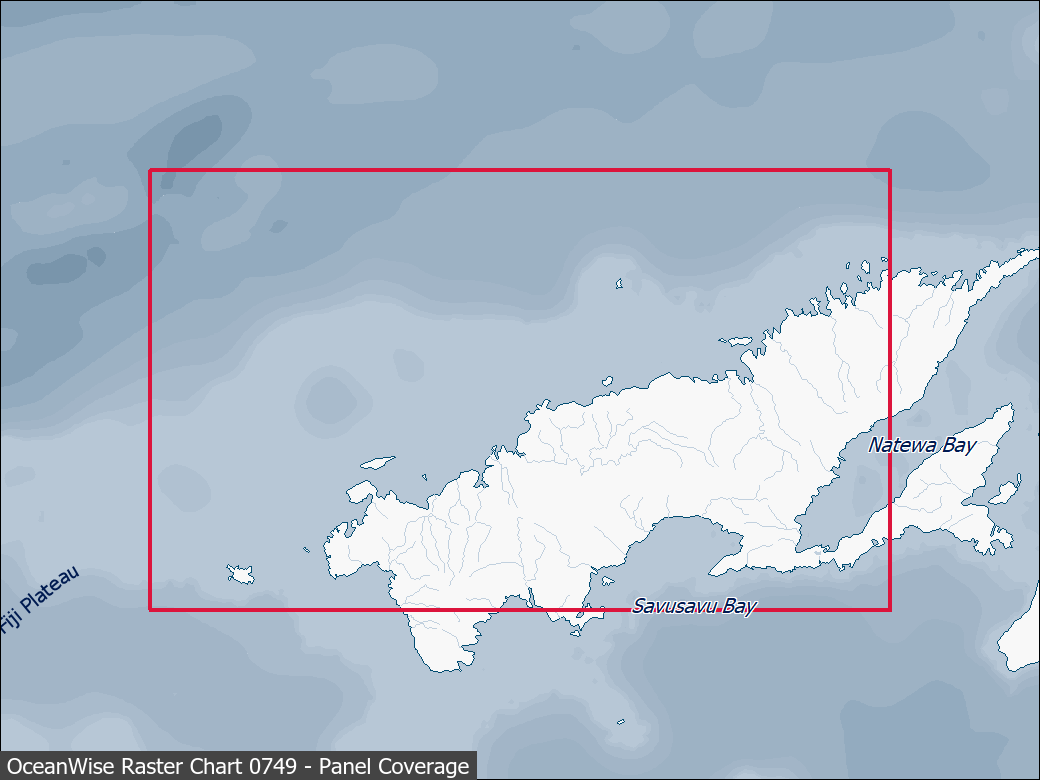 Panel coverage map for UKHO Raster Chart 0749