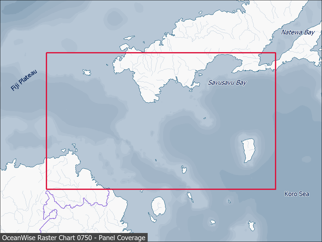 Panel coverage map for UKHO Raster Chart 0750