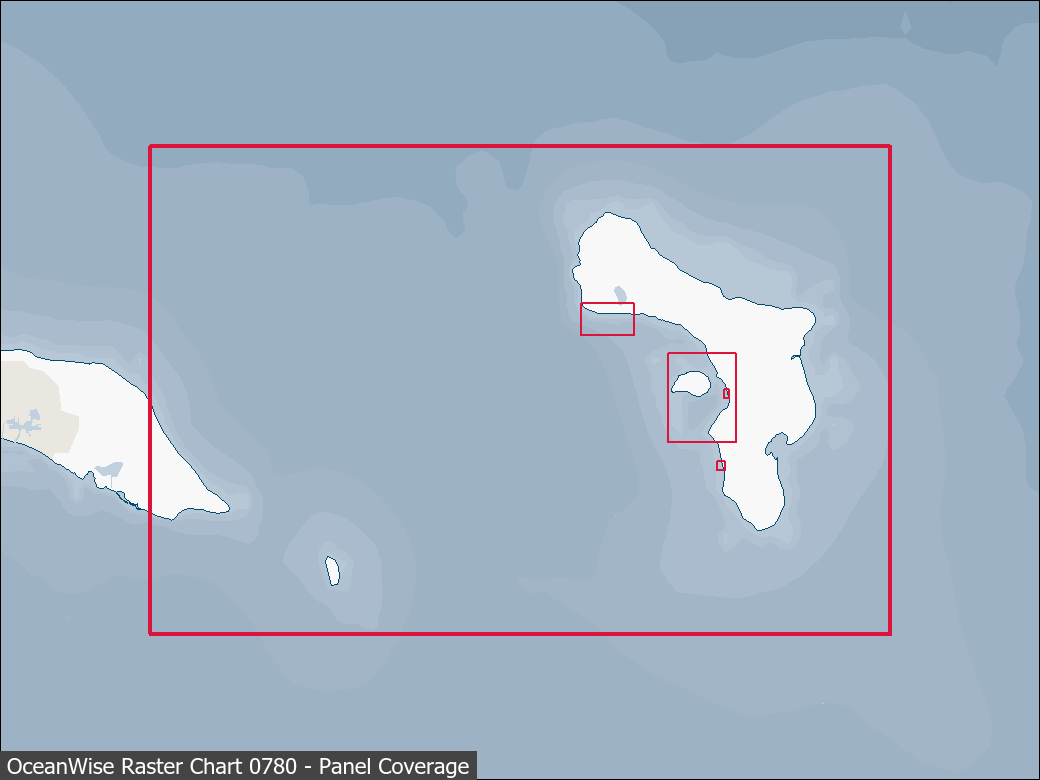 Panel coverage map for UKHO Raster Chart 0780